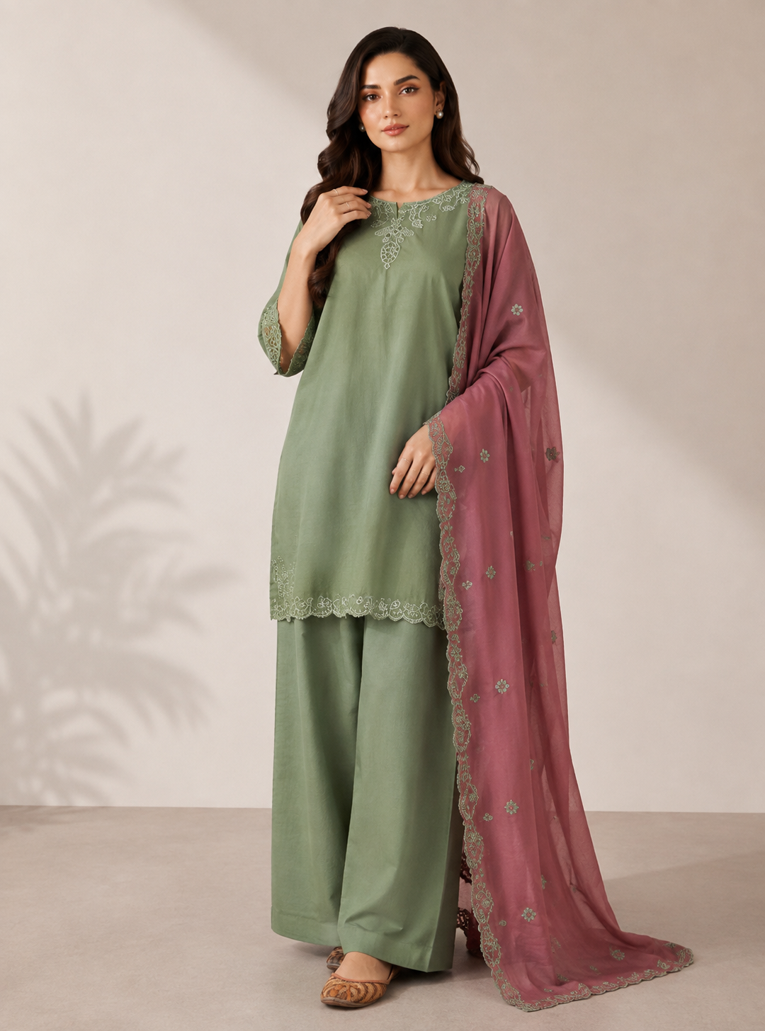 Ivory 3PC Summer Embroidered Dress