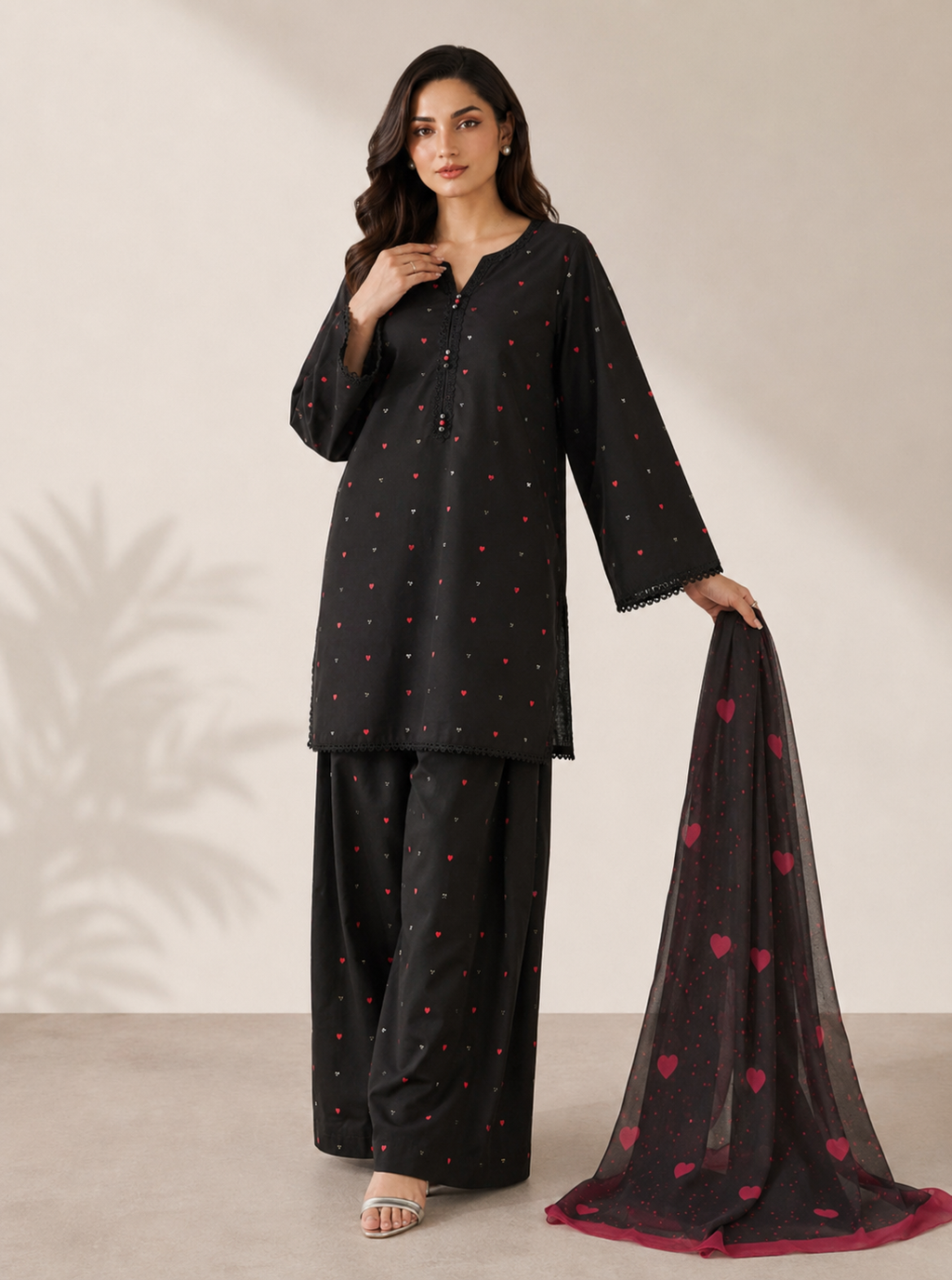 Noir 3PC Summer Embroidered Dress