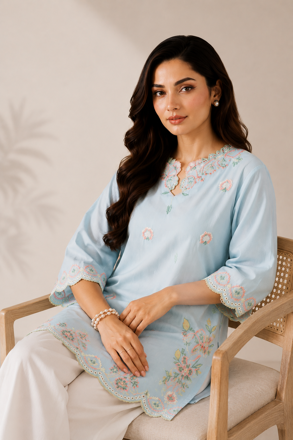 Canvas 2PC Summer Embroidered Dress