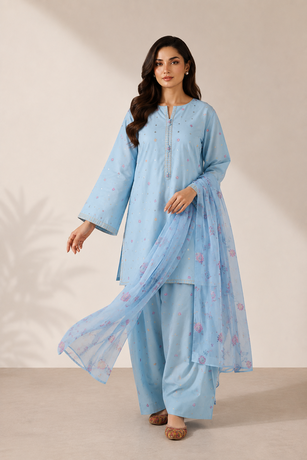 Riwyat 3PC Summer Embroidered Dress