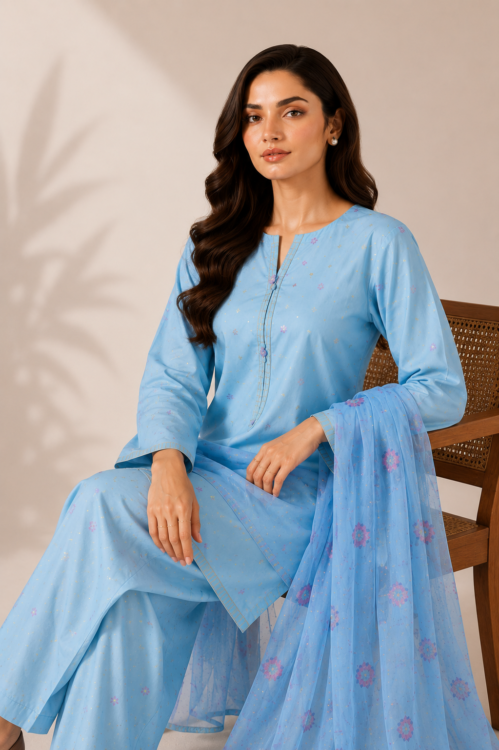 Riwyat 3PC Summer Embroidered Dress
