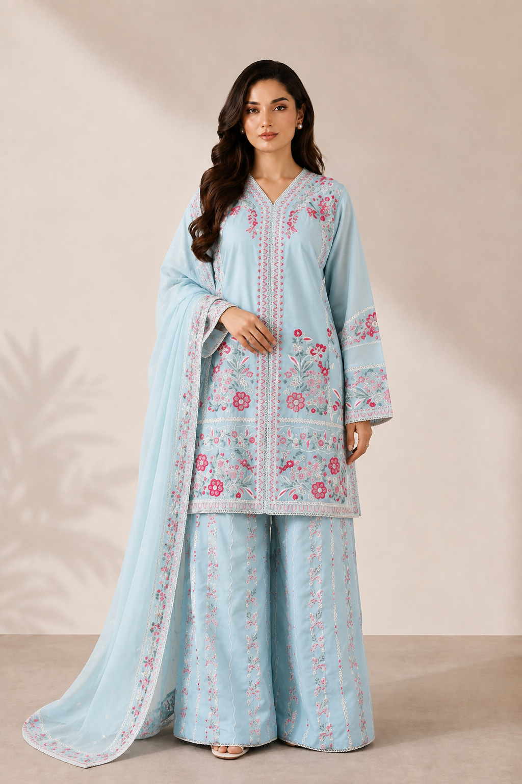 Amriha 3PC Summer Embroidered Dress