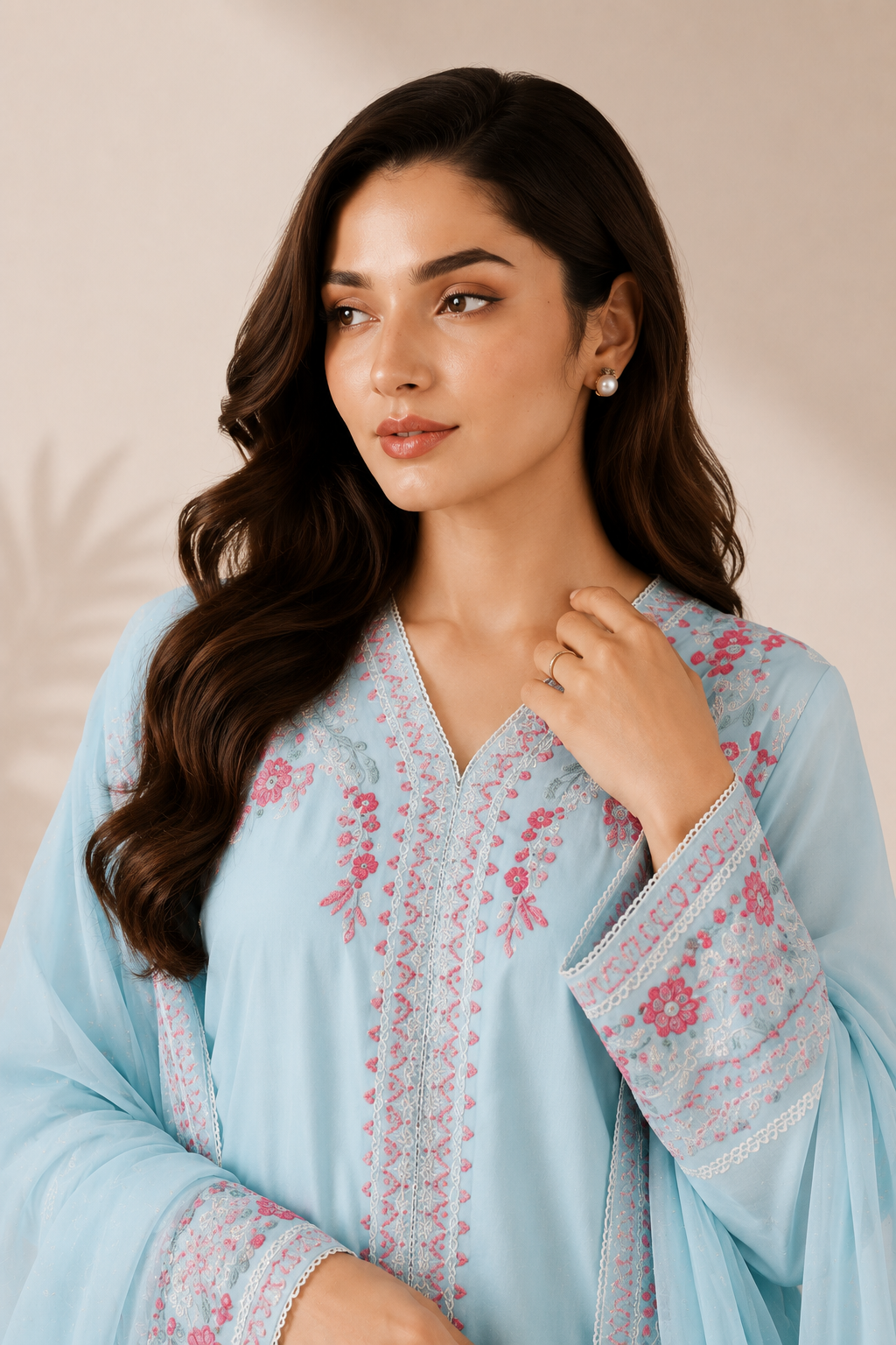 Amriha 3PC Summer Embroidered Dress