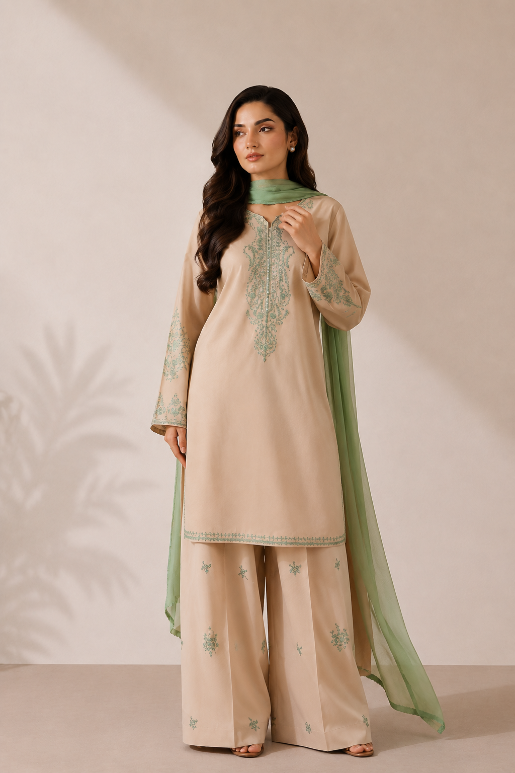 Azure 3PC Summer Embroidered Dress