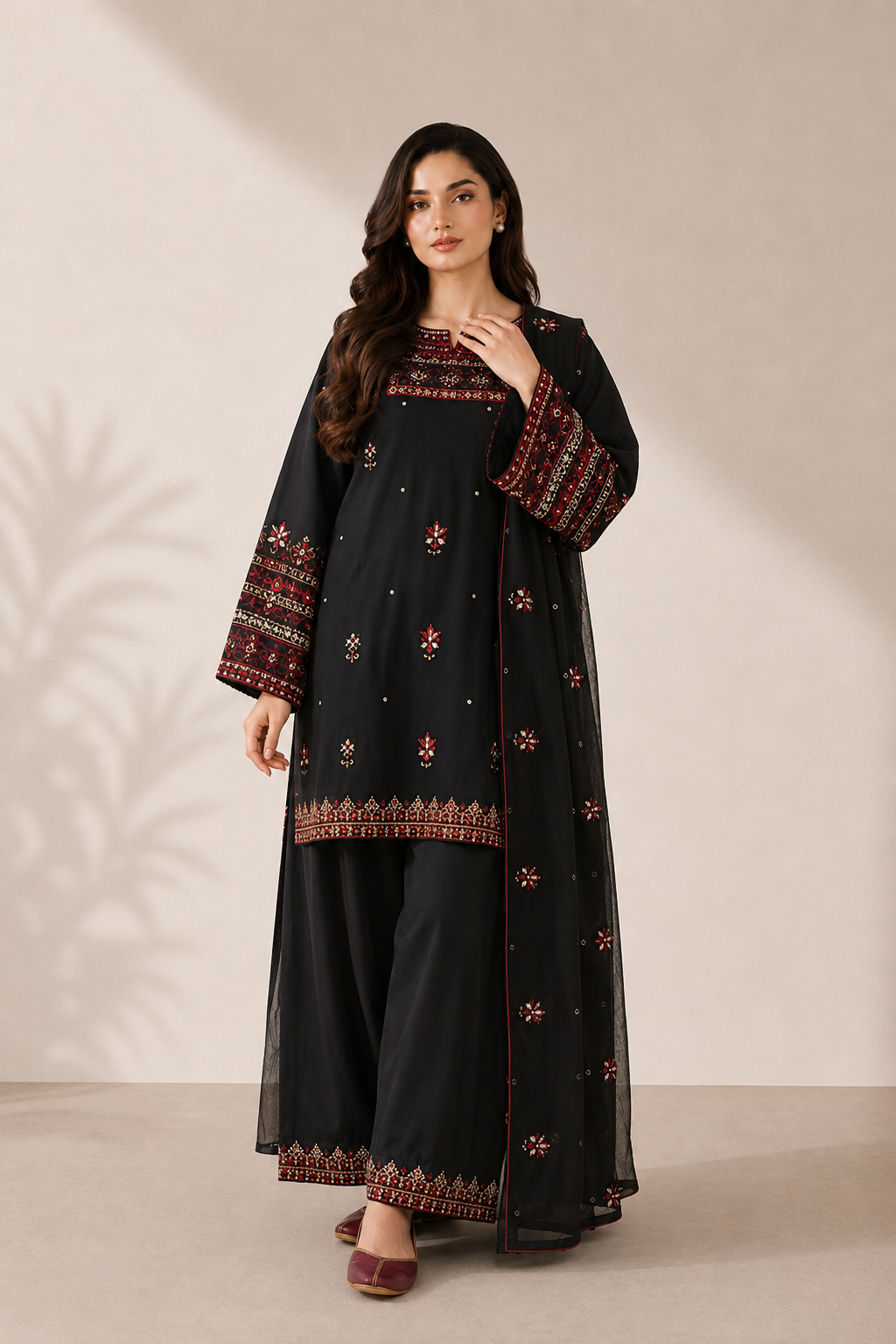 Batool 3PC Summer Embroidered Dress