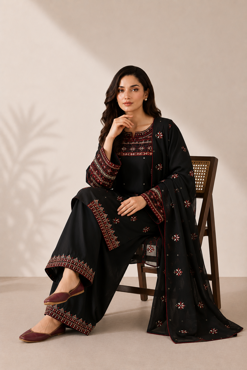 Batool 3PC Summer Embroidered Dress