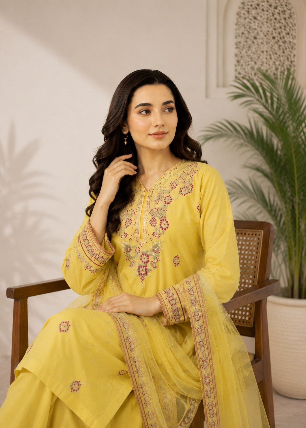 Afsheen 3PC Summer Embroidered Dress