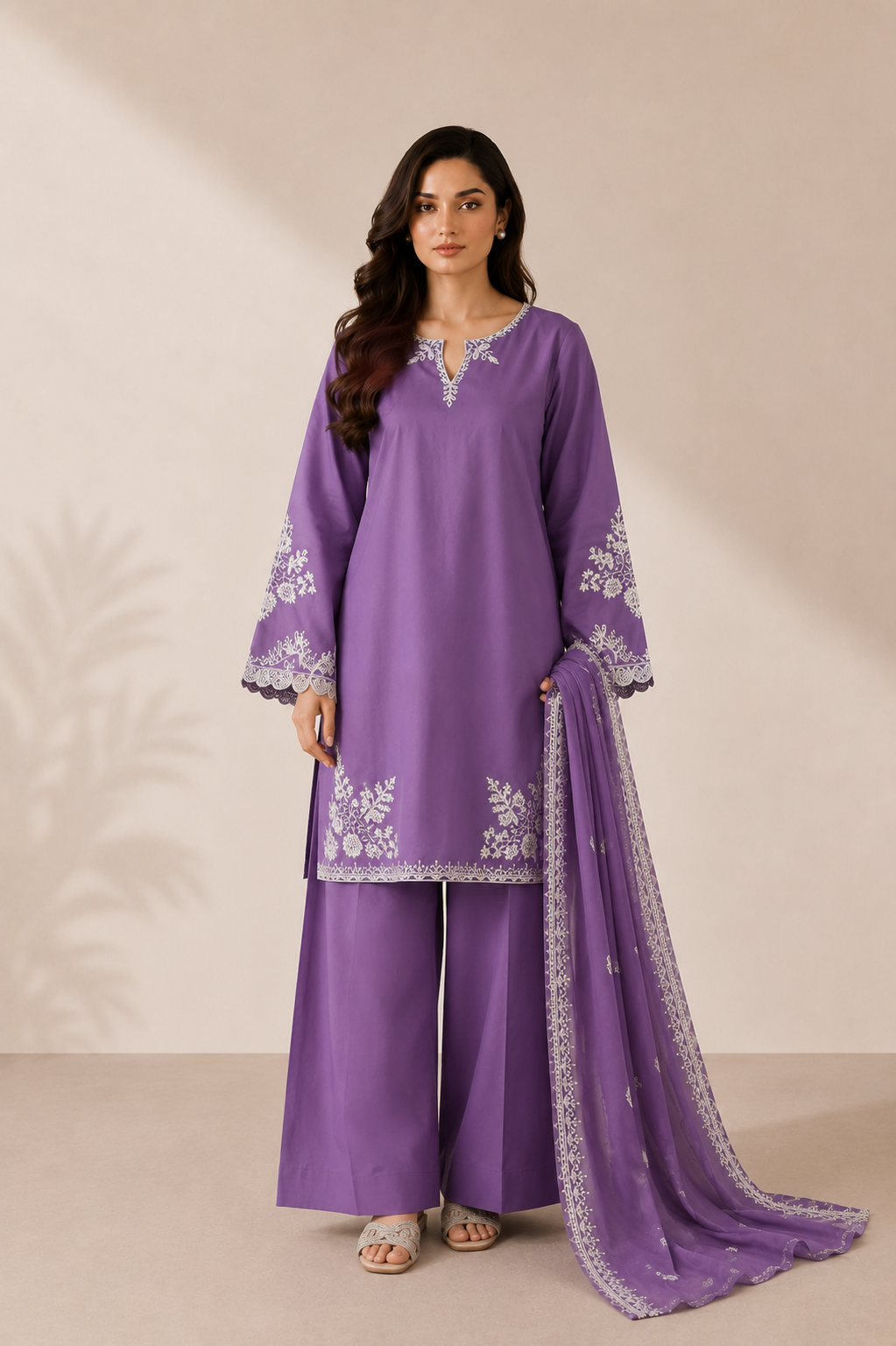 Ajwa 3PC Summer Embroidered Dress