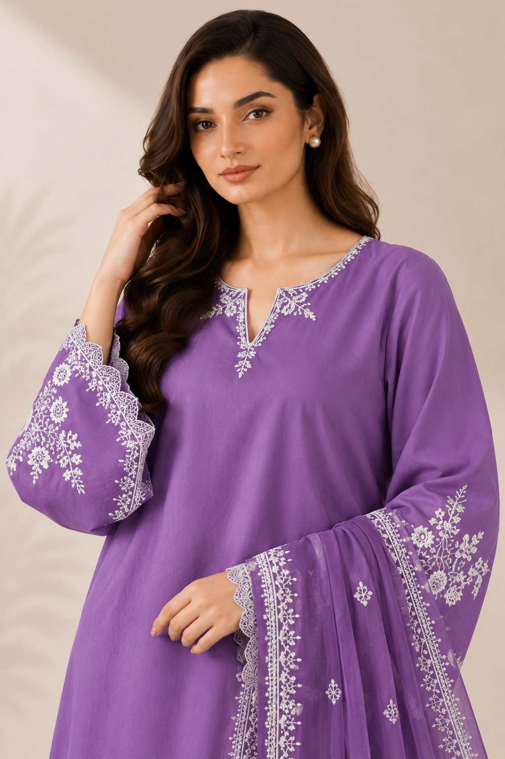 Ajwa 3PC Summer Embroidered Dress